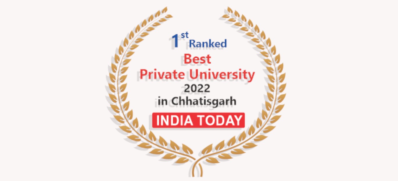 1 Ranked st Best Private University 2022 ¡in Chhatisgarh INDIA TODAY